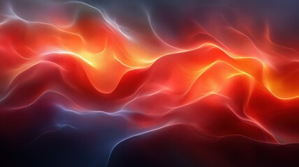 Fototapeta premium Abstract Waves of Colorful Light Flowing Through Dark Background