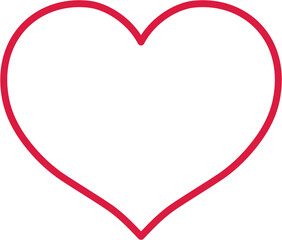 シンプルな線画のハートの装飾枠