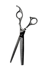 black thinning scissors isolated on white