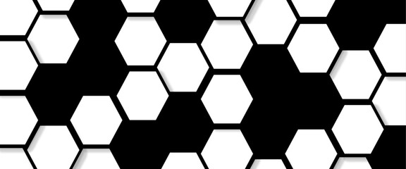 Abstract modern science or technology concept banner hexagonal shapes background. Technology background with hexagons shape pattern. 