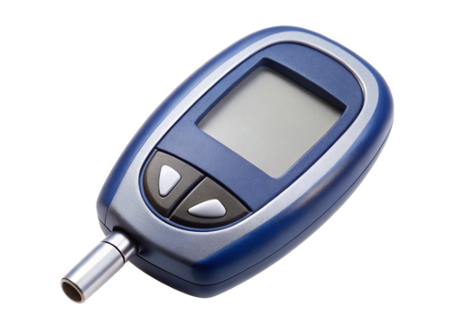 Glucometer on a transparent background.
