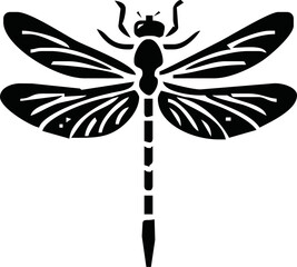 Fototapeta premium Dragonfly icon silhouette vector illustration