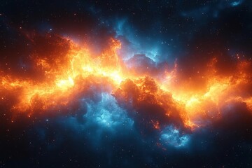Fototapeta premium Fiery Nebula In Space