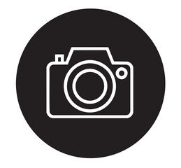 Black camera vector icon.
