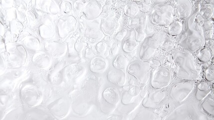 A smooth sheet of clear ice with cracks and bubbles visible
