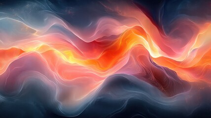 Obraz premium Abstract Colorful Wave Form with Flowing Soft Textures and Lights