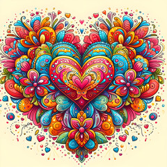 abstract floral heart