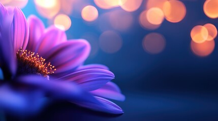 Obraz premium Purple flower bokeh night background design