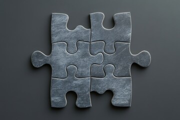 Obraz premium Four puzzle pieces are connected forming a single square shape