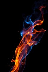 Fototapeta premium Abstract Orange and Blue Fire Flames Dance on Black Background