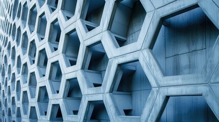 Repeating hexagonal patterns in a building's structural design