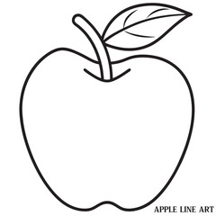  Apple Line Art Silhouette Vector Illustration White background