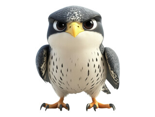 Fototapeta premium Isolated Cartoon Falcon with Menacing Expression