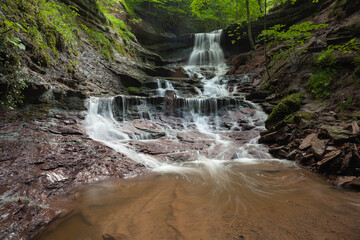 Hörschbachschlucht bei Murrhardt. Hinterer Wasserfall.