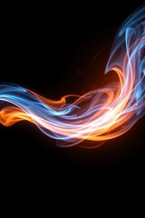 Abstract Blue and Orange Energy Flow Artwork