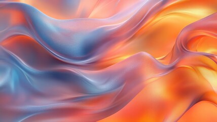 Obraz premium Colorful Flowing Fabric Texture in Shades of Blue and Orange Hues