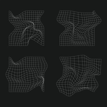 Trendy retro futuristic geometric design elements. Simple shapes forms and frames inspired brutalism.