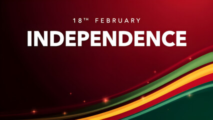 Gambia independence day poster design illustration, flag waving 18 February holiday.