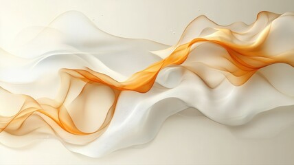 Obraz premium Elegant Abstract Waves in White and Orange Tones for Backgrounds
