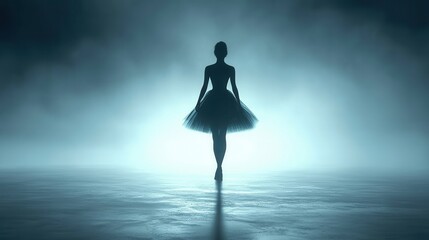 Ballet Dancer In Misty Studio Setting