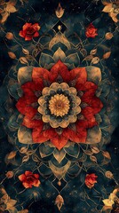 abstract floral mandala colorful artwork art high resolution hd picture