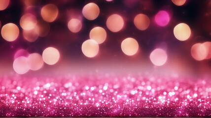 Ethereal Pink and White Bokeh Light Background

