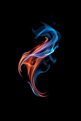 Obraz premium Abstract Blue and Orange Flame Design Digital Art