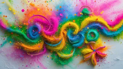 Abstract Watercolor Splash Background for Holi Festival Celebration. Colorful Happy Holi Greeting Card, Cover design and banner Template