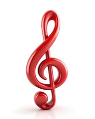 Obraz premium red treble clef