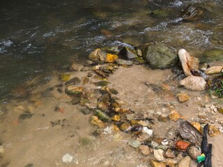 water flowing into the river