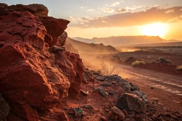 Golden Sunset Pocket: Nature's Fiery Embrace - A Documentary Photography Study