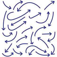 Hand drawn arrow vector icons set. sketch arrow design. Hand drawn arrow vector icons set. Sketch arrow design for business . Thin arrows set for business . Blue doodle arrow icon vector set.