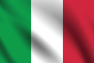 Italy flag official colors and proportion digital vector illustration. Pleated flag.