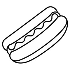 Simple Hot Dog Line Drawing for Vectors