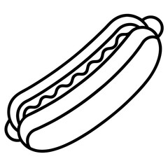 Simple Hot Dog Line Drawing for Vectors