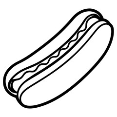 Simple Hot Dog Line Drawing for Vectors