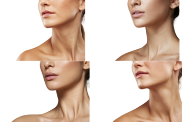 Elegant Close-Up of a Womans Defined Features