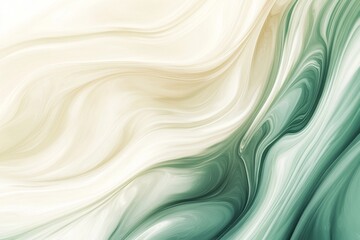 Obraz premium Abstract swirling green and beige marble texture background