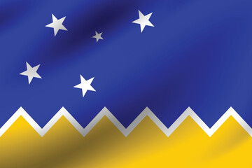 Magellan-chilean Antarctic Region flag official colors and proportion digital vector illustration. Pleated flag.