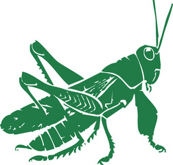 Grasshopper Silhouette or Grasshopper Icon On White Background. The Best Grasshopper Icon or Silhouette on White Background. Isolated Vector Animal Template for Logo Company, Icon, Symbol etc.