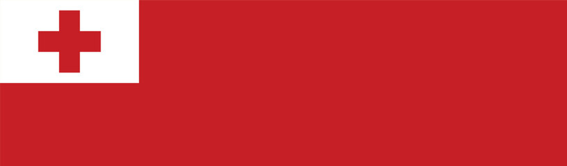 Flag of Tonga. Tonga flag long banner digital vector illustration