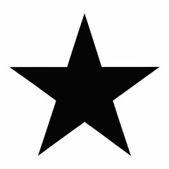 Obraz premium Filled full black star vector icon on white background.