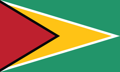 Guyana flag official colors and proportion digital vector illustration.