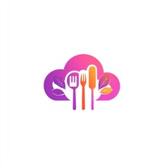 Obraz premium Food cloud logo, abstract design, for restaurant or cafe use