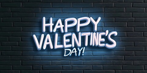 Obraz premium Valentine's day celebration urban setting neon sign nighttime digital art love and romance concept