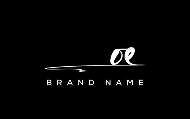 OE letter beauty handwriting vector logo.
