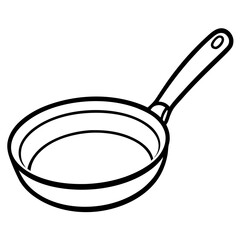 Simple Kitchenware Line Art Frying Pan