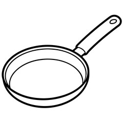 Simple Kitchenware Line Art Frying Pan