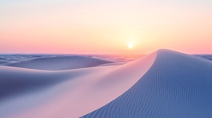 Serene desert landscape at sunset soft pastel hues