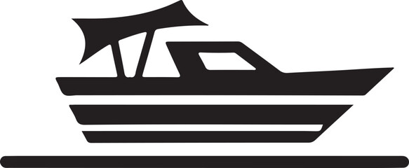 Boat Silhouette Icon Vector for Nautical Design Elements